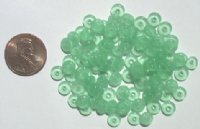 100 2x6mm Milky Green Rondelle Beads